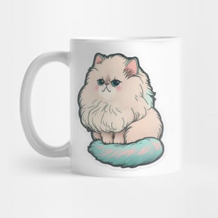 Elegant Persian Cat Sticker for Cat Lovers Mug